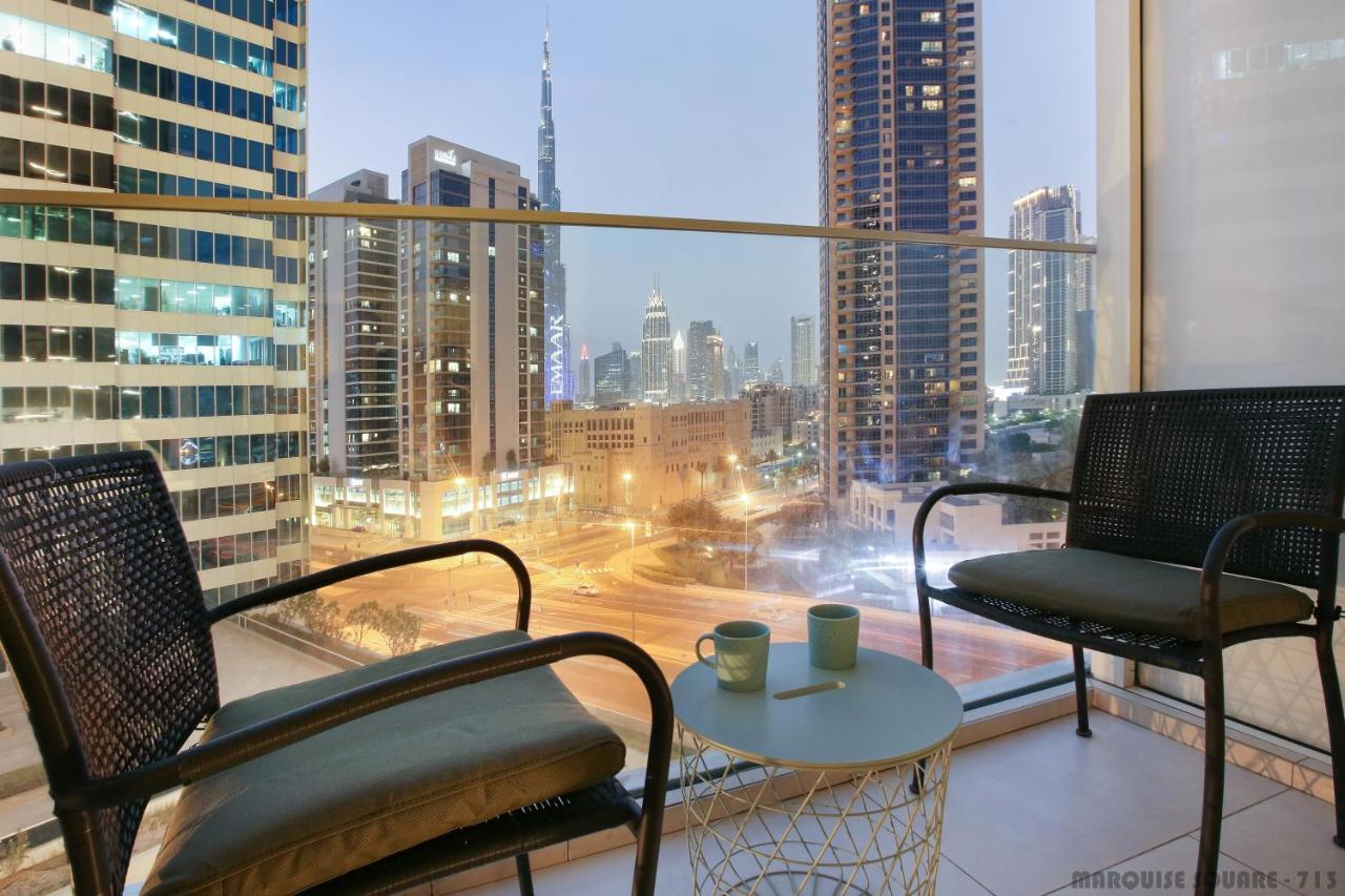 Luxury Studios With Burj Khalifa Or Canal View In Downtown - Marquise Square Tower Dubai Exterior foto